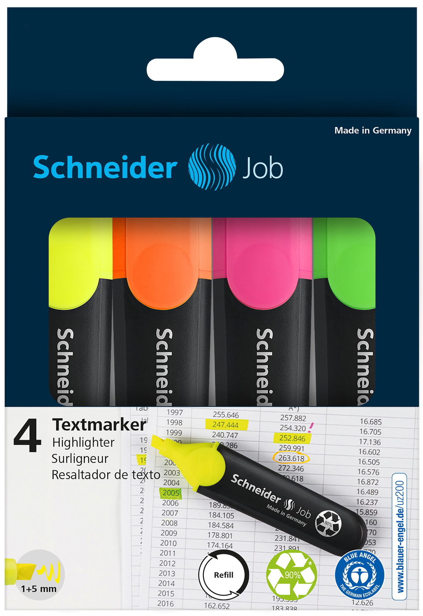 Teksto žymeklių Schneider Job rinkinys 4 vnt-1