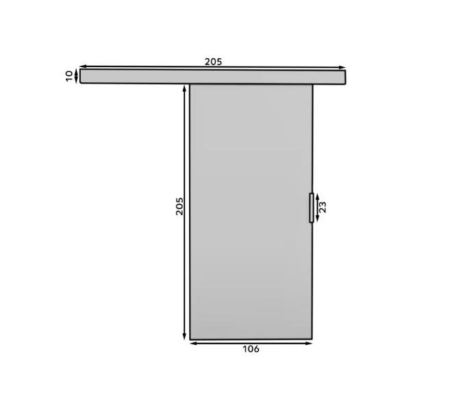 Stumdomos durys PIXI 106, 106 x 205 cm, pilka - 3