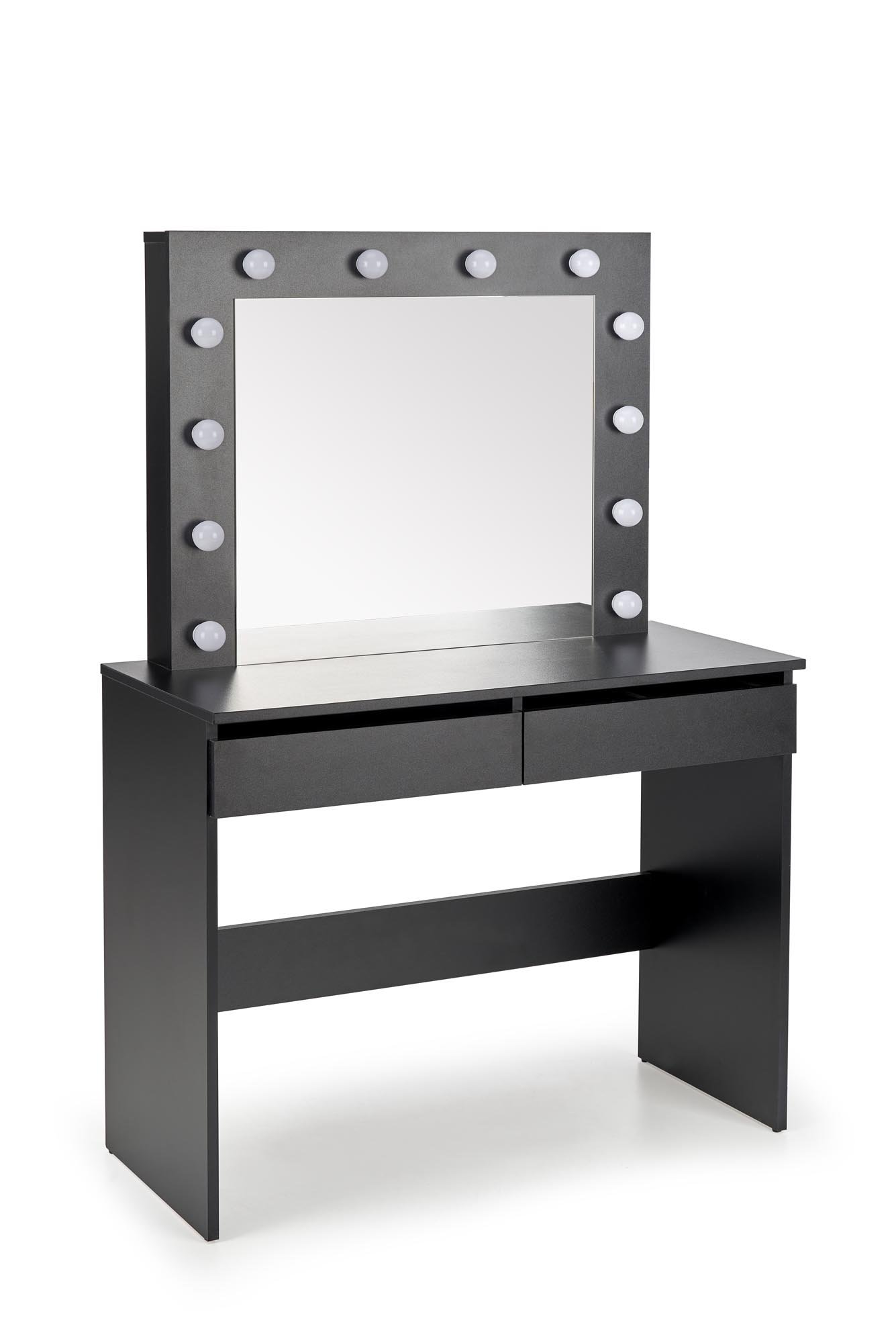Kosmetinis staliukas HOLLYWOOD su veidrodžiu, juodas - 8