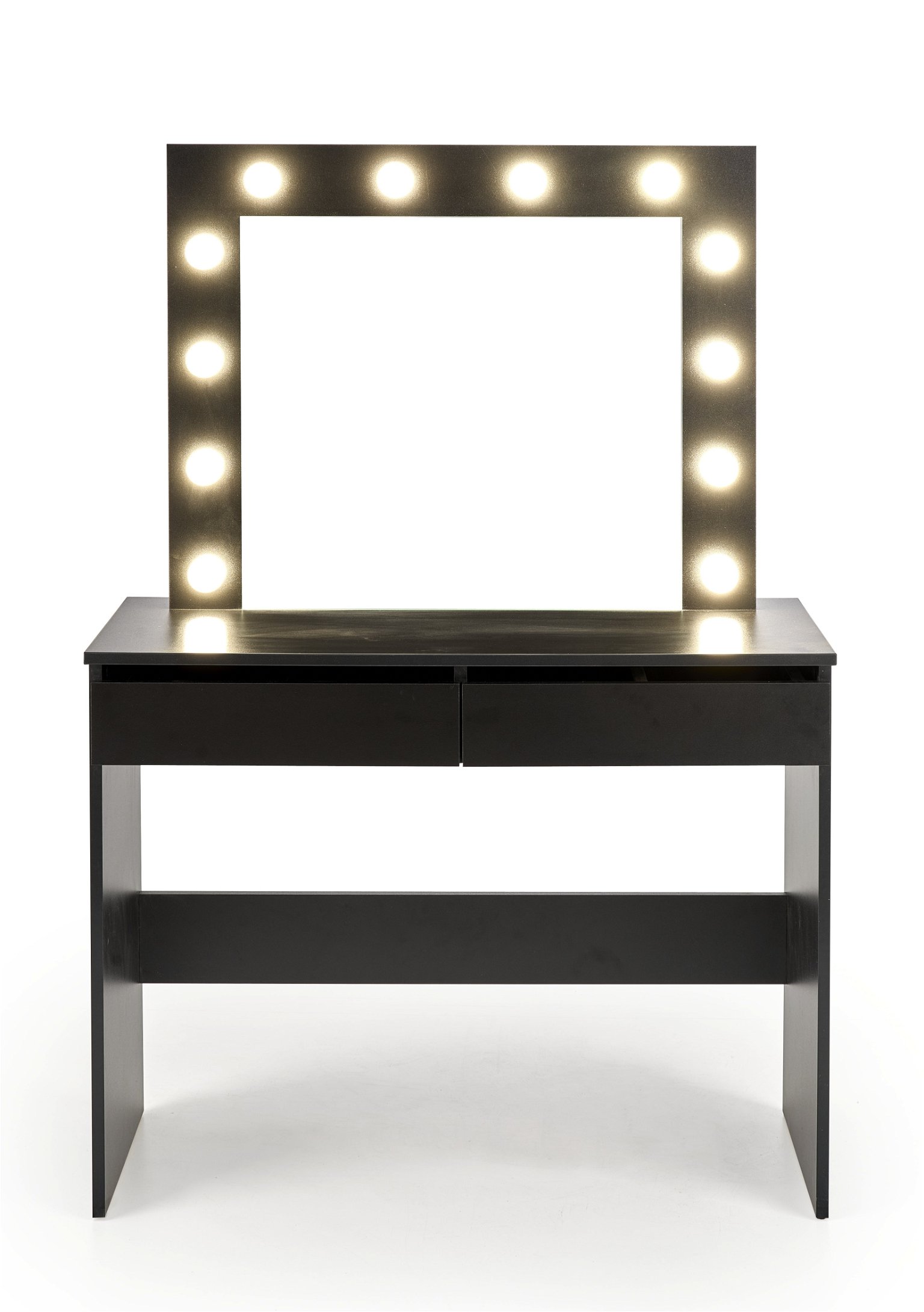 Kosmetinis staliukas HOLLYWOOD su veidrodžiu, juodas - 2