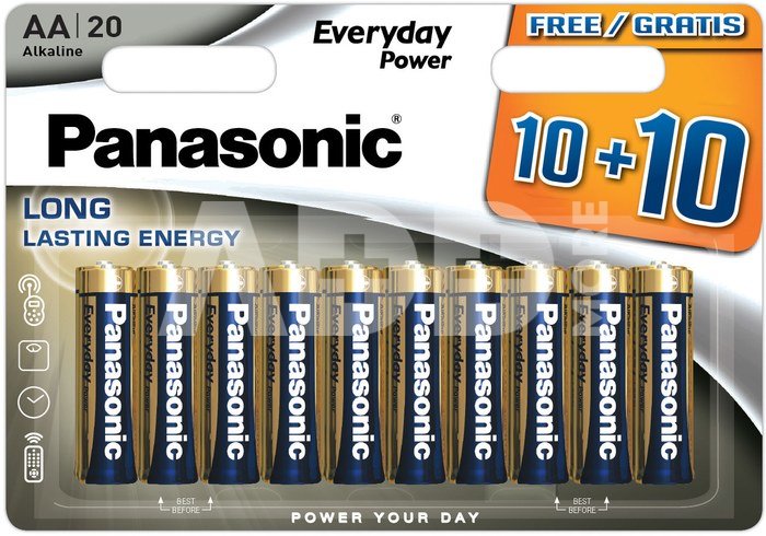 Elementai PANASONIC EVERYDAY POWER, LR6EPS/20BW, AA, 20 vnt.