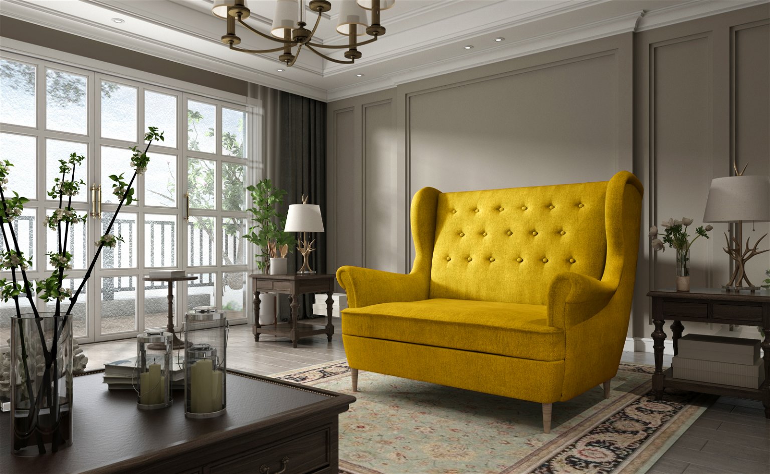 Sofa Aros, geltona