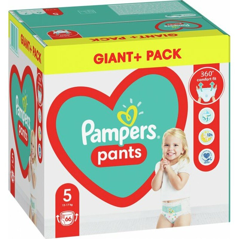Užmaunamos kelnaitės PAMPERS Pants Giant Pack Plus, S5, 66 vnt.