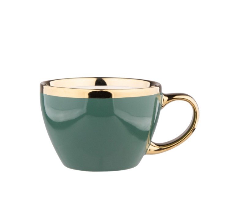 Porcelianinis puodelis Aurora Gold NBC, žalios sp., 300 ml