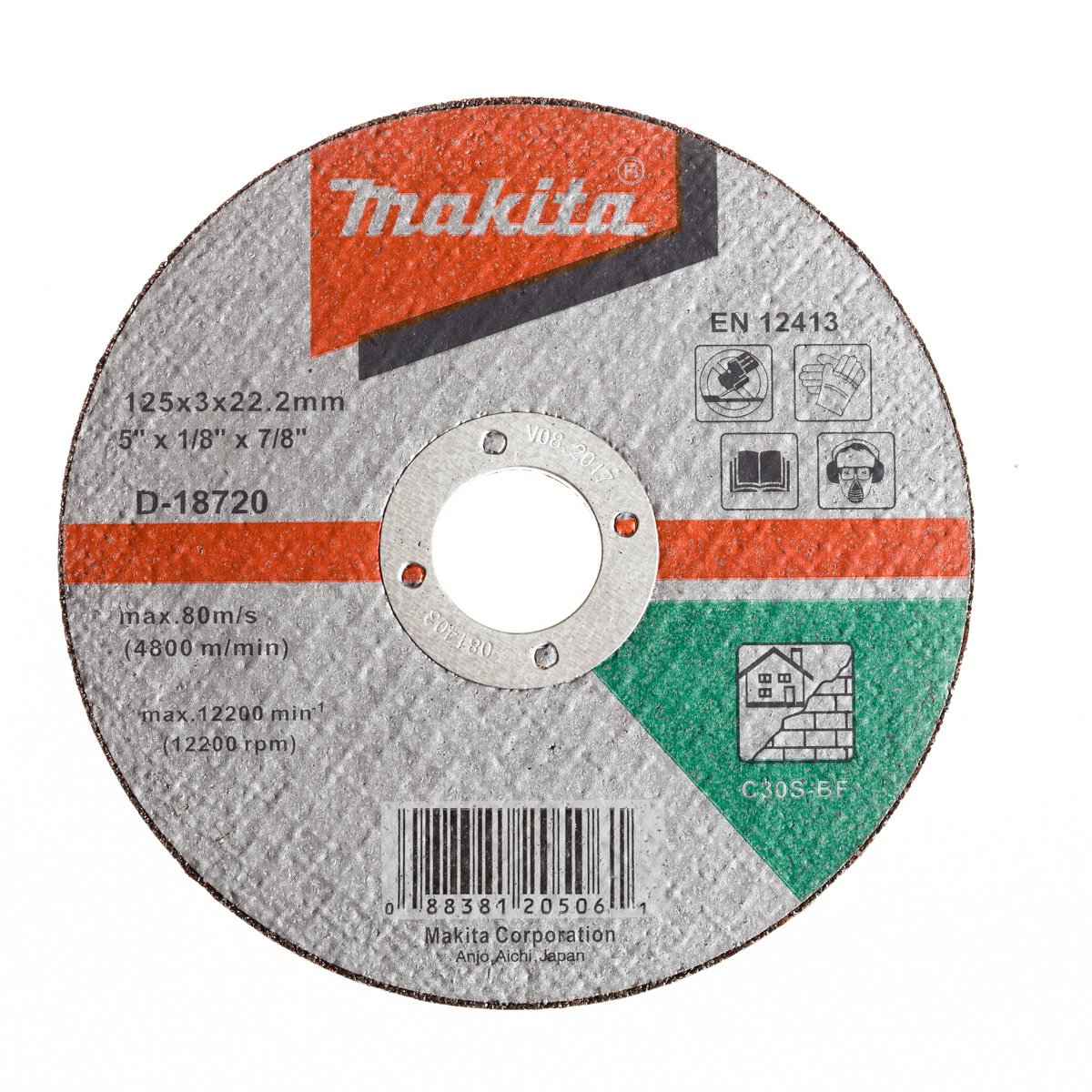 Akmens pjovimo diskas MAKITA, 125 x 2,5 mm, C30S
