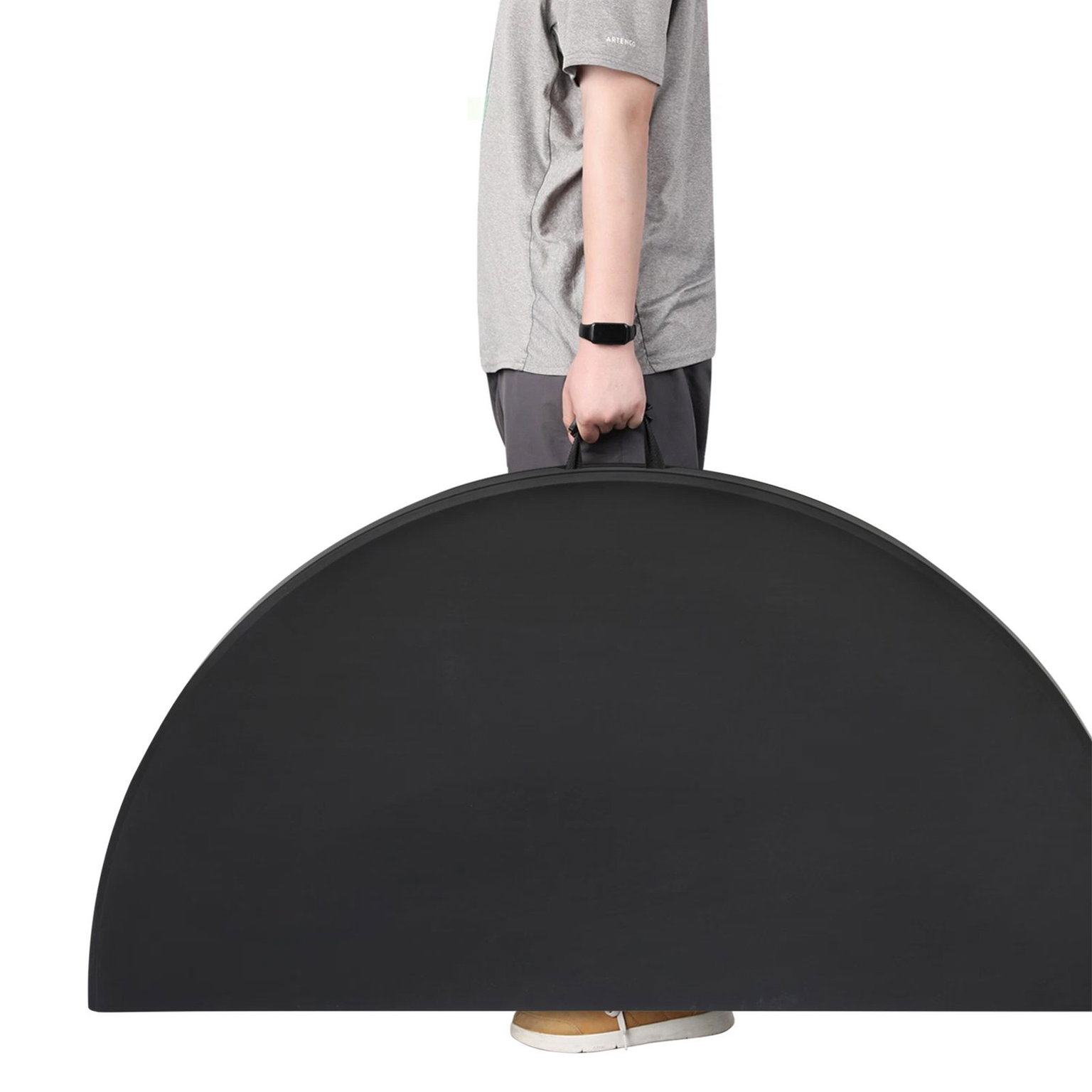 Apvalus sulankstomas lauko stalas, 122 x 74 cm, juodas - 3