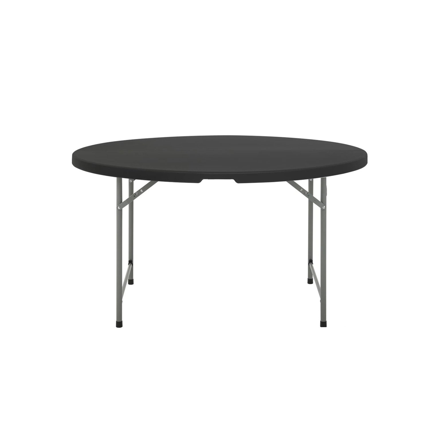 Apvalus sulankstomas lauko stalas, 122 x 74 cm, juodas-0