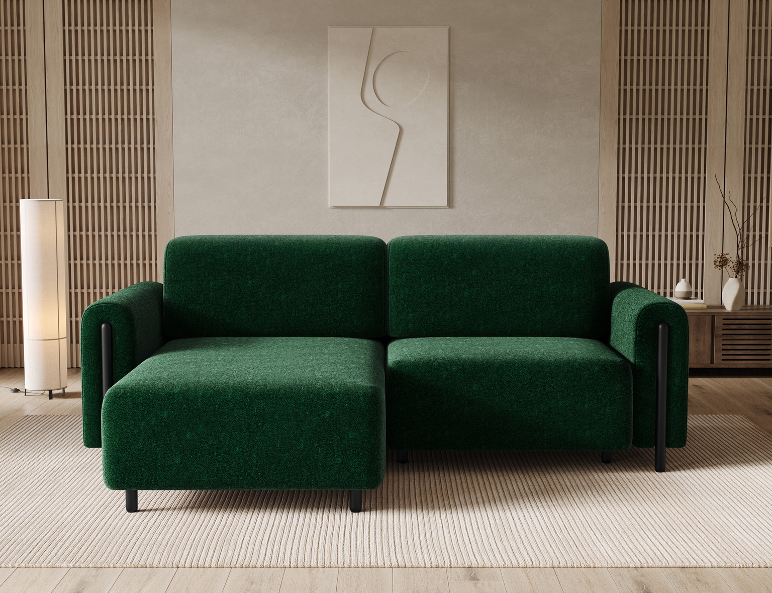 Kampinė sofa Acossta Amore 35, tamsiai žalia sp., kairinė, 154 x 244 cm x 95 cm-1