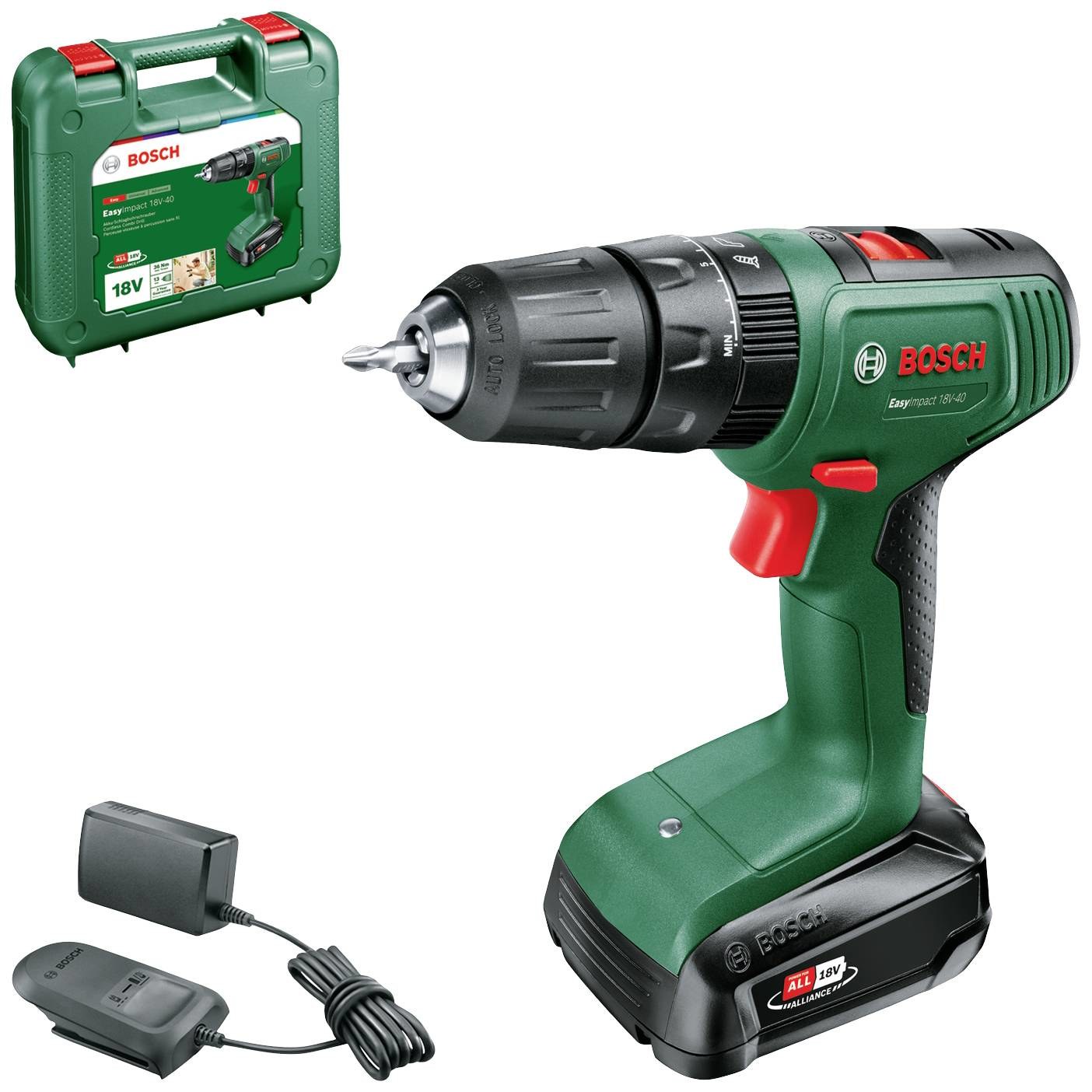 Akumuliatorinis smūginis gręžtuvas EasyImpact 18V-40, 18 V, 2,0 Ah Li-ion, 40 Nm-0