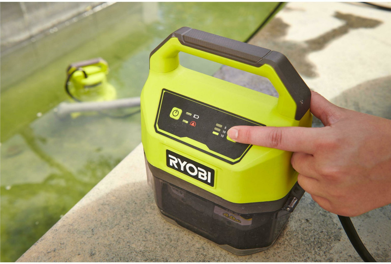 Akumuliatorinis panardinamas siurblys RYOBI RY18SPA-0, 18 V (be akum. ir krov.) - 4