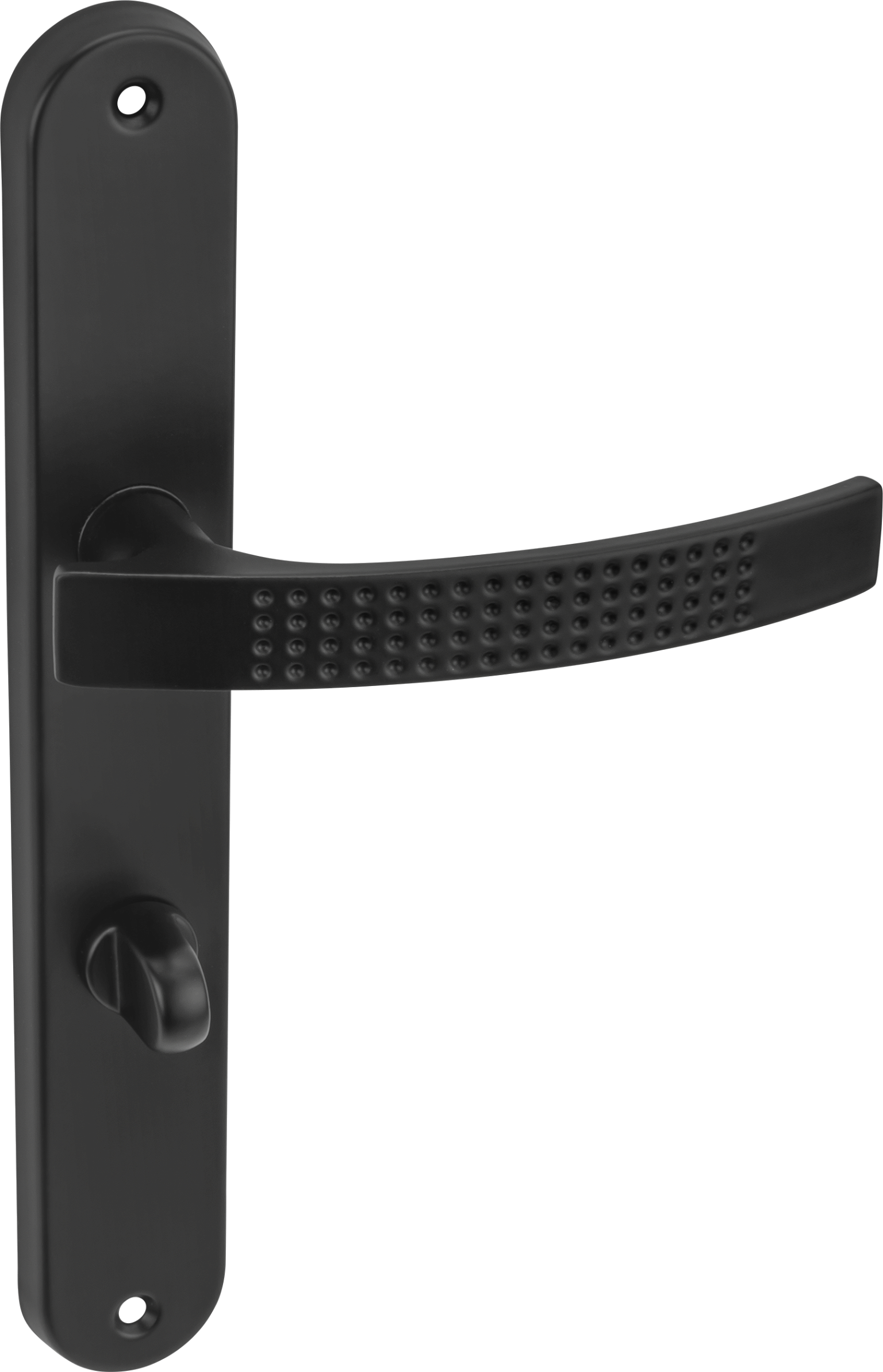 Durų rankena TEO, 72 mm, WC, apvali, juodos spalvos