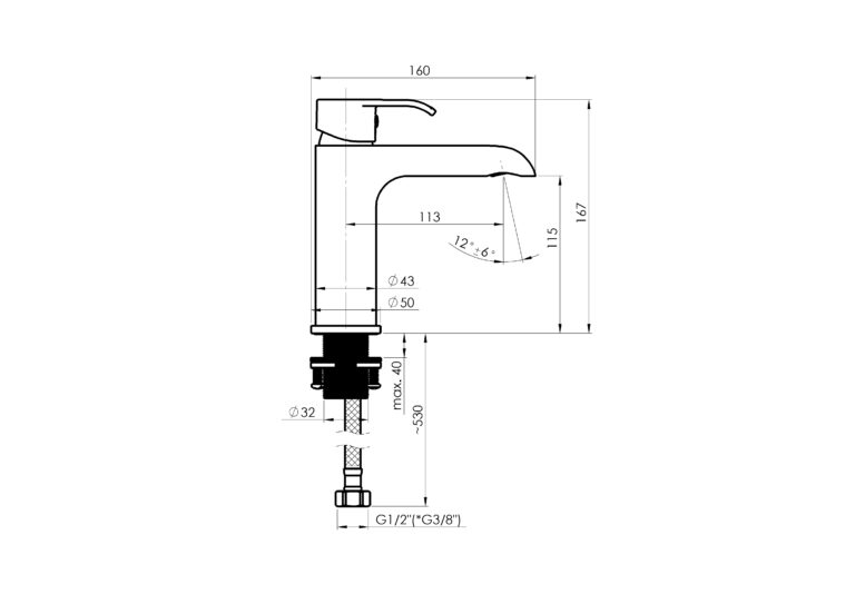 Vonios maišytuvas RUBINETA COSYTHERMO-10/K SW, dušo galvutė, žarna, chromo sp. - 4