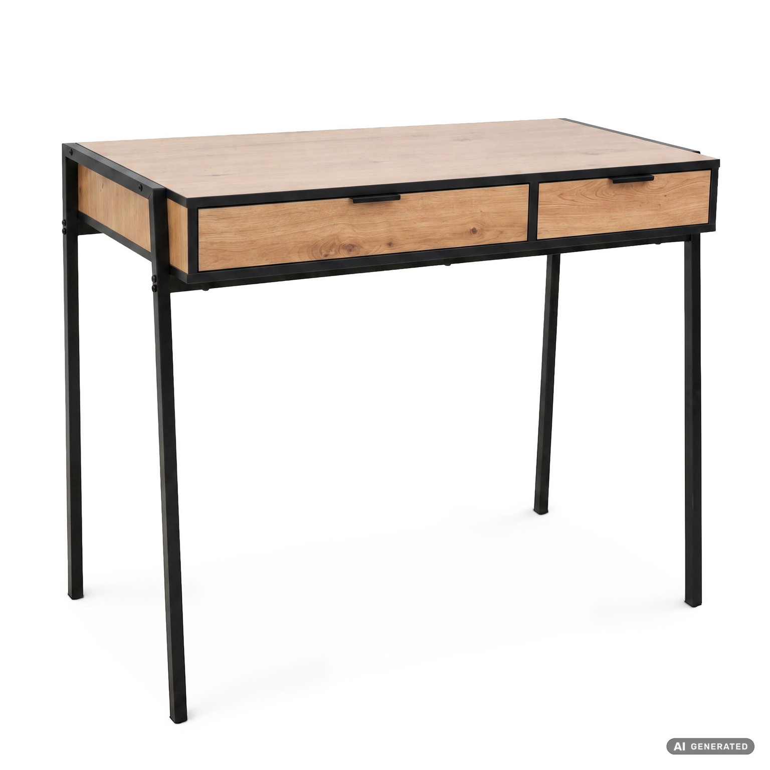 Rašomasis stalas su stalčiais Akord Furniture Factory Zentia, 100 cm x 45 cm, 80.5 cm, juoda sp./oak craft sp. - 1