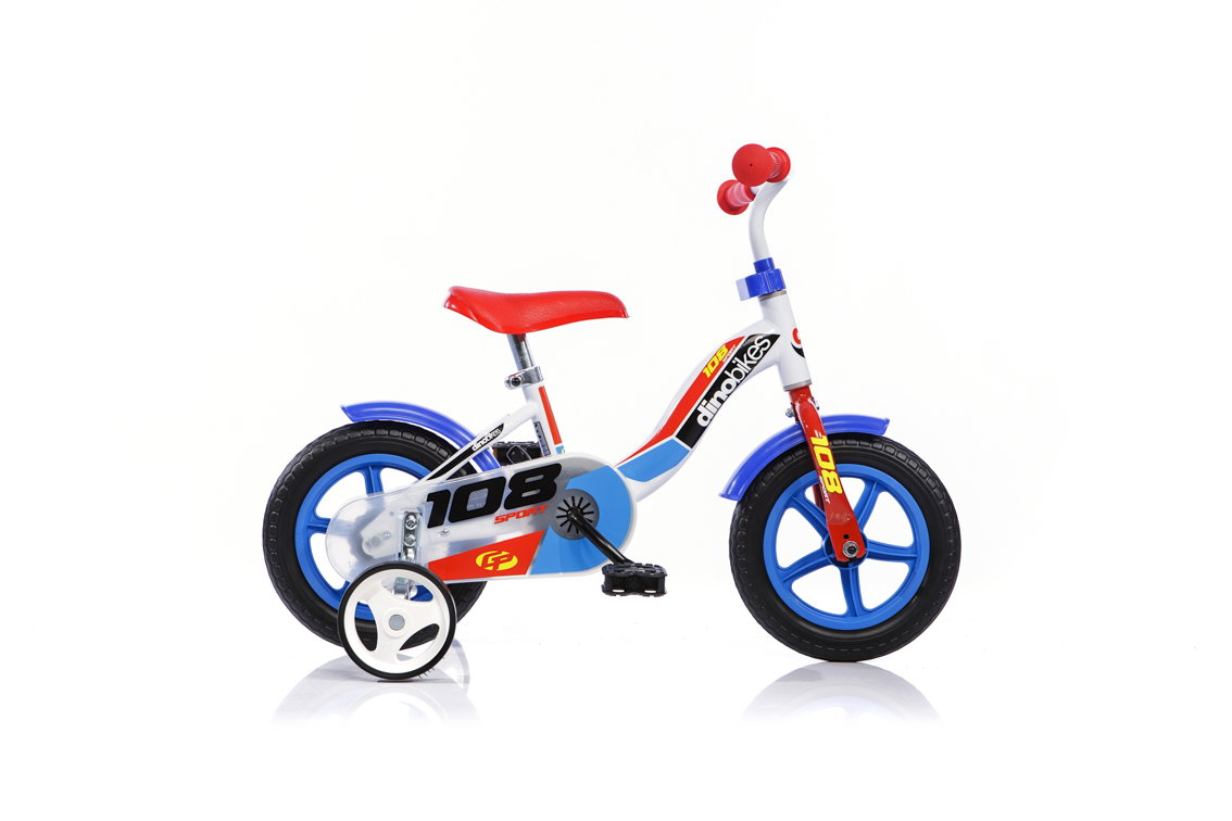 Vaikiškas dviratis Dino Bikes 108 Sport, mėlynas/baltas/juodas, 10"-0