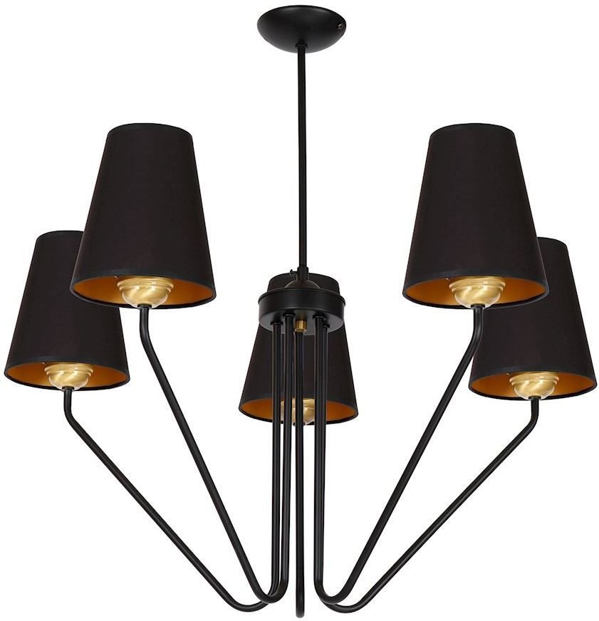 Pakabinamas šviestuvas MILAGRO Victoria, 5 x E27, max 60W, juodos sp., 72 x 73 cm