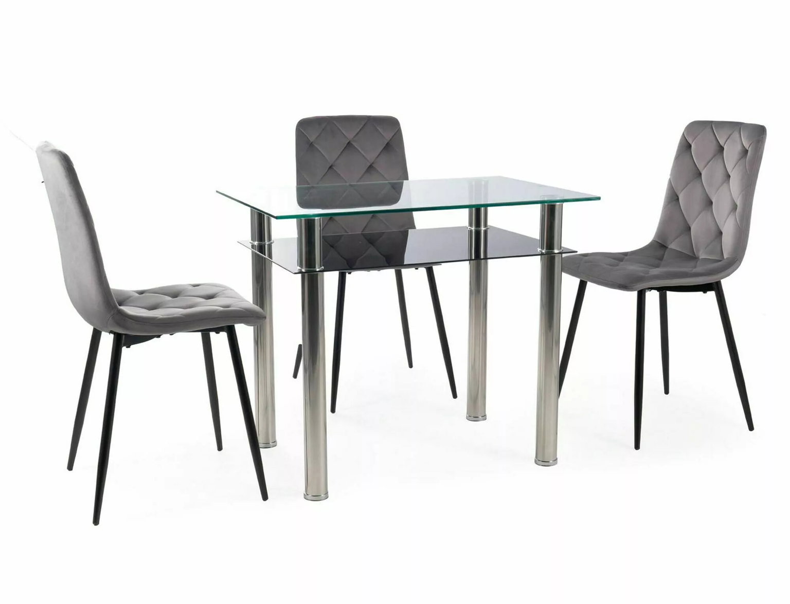 Kėdė JERRY VELVET, juoda/pilka - 5