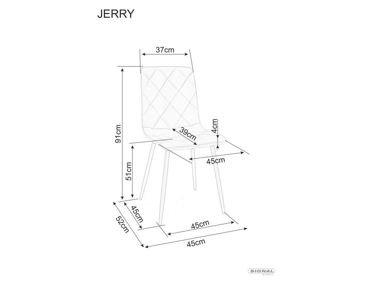 Kėdė JERRY VELVET, juoda/pilka - 7