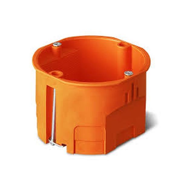Vienvietė instaliacinė dėžutė į gipso kartoną Vilma, 68x45,5mm, 560 °C, IP20, oranžinės sp-0