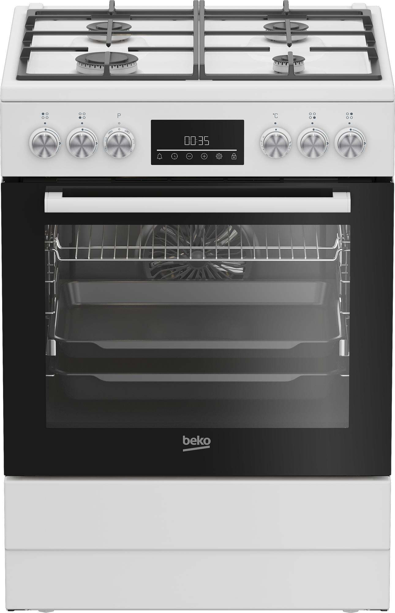 Dujinė viryklė su elektrine orkaite BEKO FBM62330GWDTN, 60 cm-0