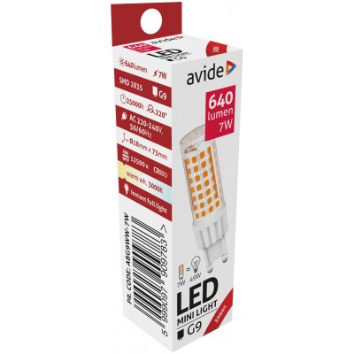 LED lemputė AVIDE, G9, 7W (=49W), 3000K, 220-240V, 640 lm, 220°