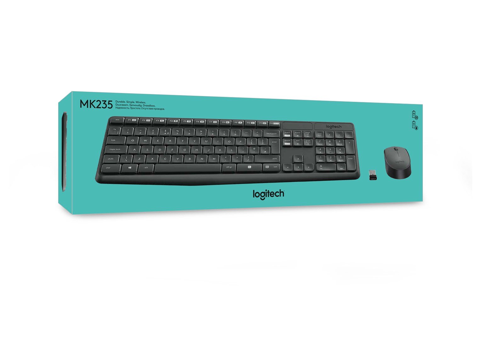 Klaviatūra Logitech MK235 EN, juoda/pilka, belaidė - 6