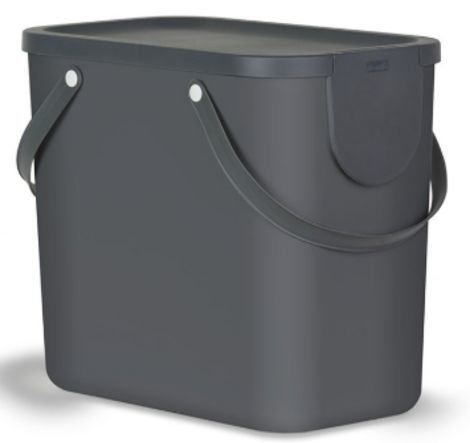 Rūšiavimo šiukšlių dėžė ALBULA, juodos sp., 40 x 23,5 x 34 cm, 25 l