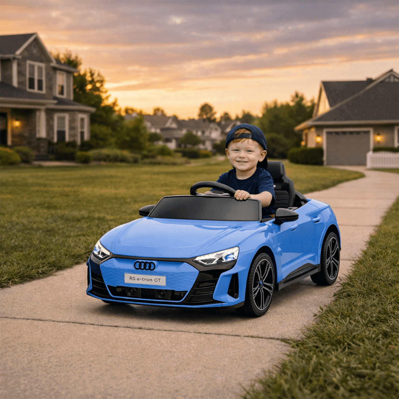Vaikiškas elektromobilis Audi RS e-tron GT HATIS, mėlynas-1