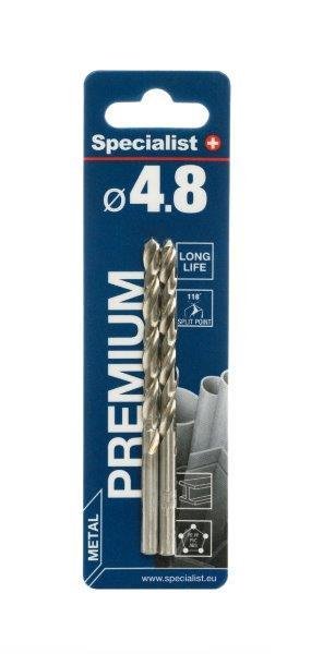 Metalo grąžtas SPECIALIST+ Premium, 4,8 mm, HSS, 2 vnt. - 3