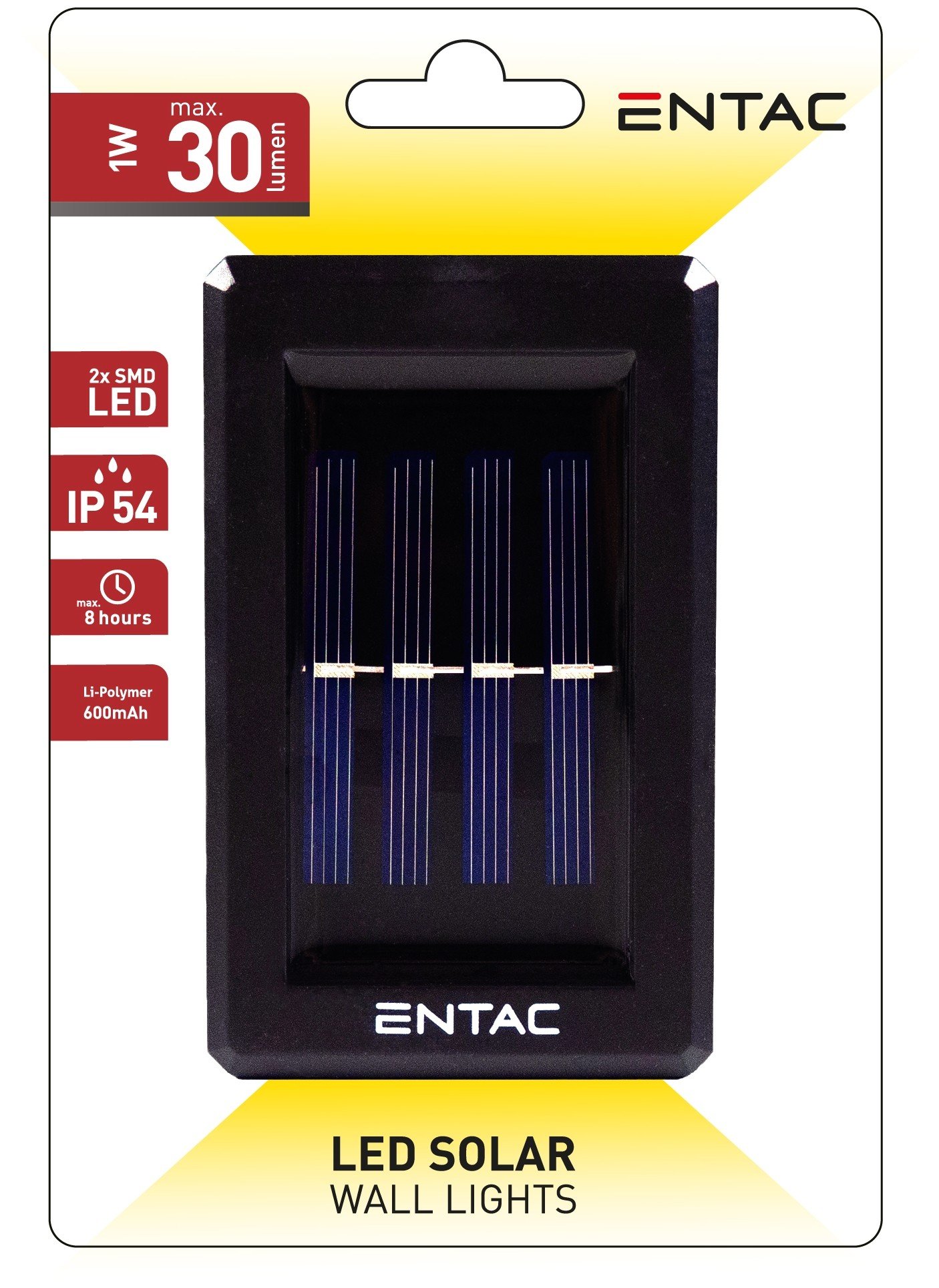 LED lauko prožektorius ENTAC, įkraunamas saulės energija, IP65, 10W, 6000K, 400 lm, 22 x 20 x 13 cm - 2