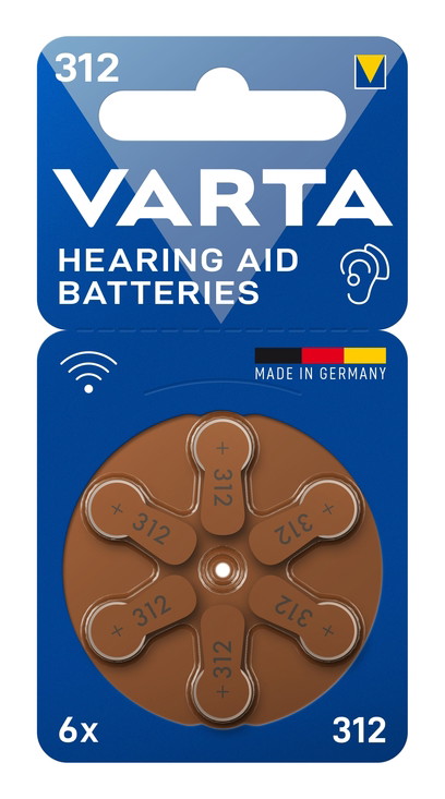 Elementai klausos aparatams VARTA 312, 6 vnt-0