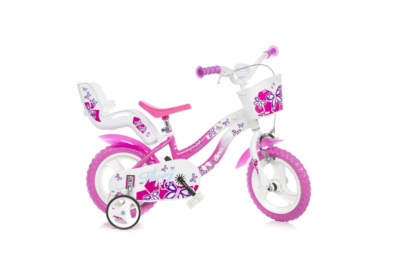 Vaikiškas dviratis Dino Bikes Girl Flappy, 12", rožinis-0