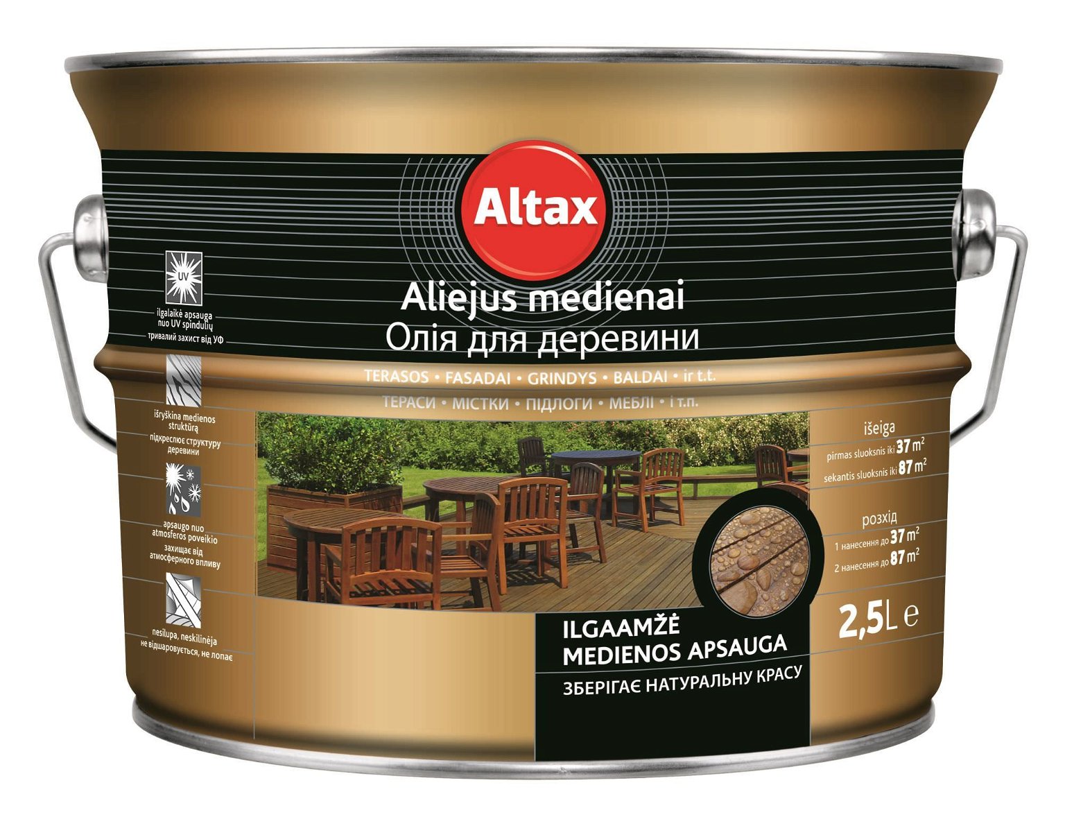 Aliejus medienai ALTAX, ąžuolo sp., 2,5 l