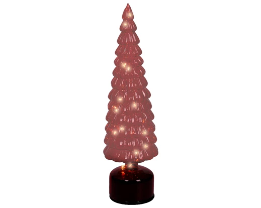 Elektrinė LED dekoracija LUMINEO EGLĖ, IP20, raudonos sp., 3 x AA, 10 x 34 cm-0
