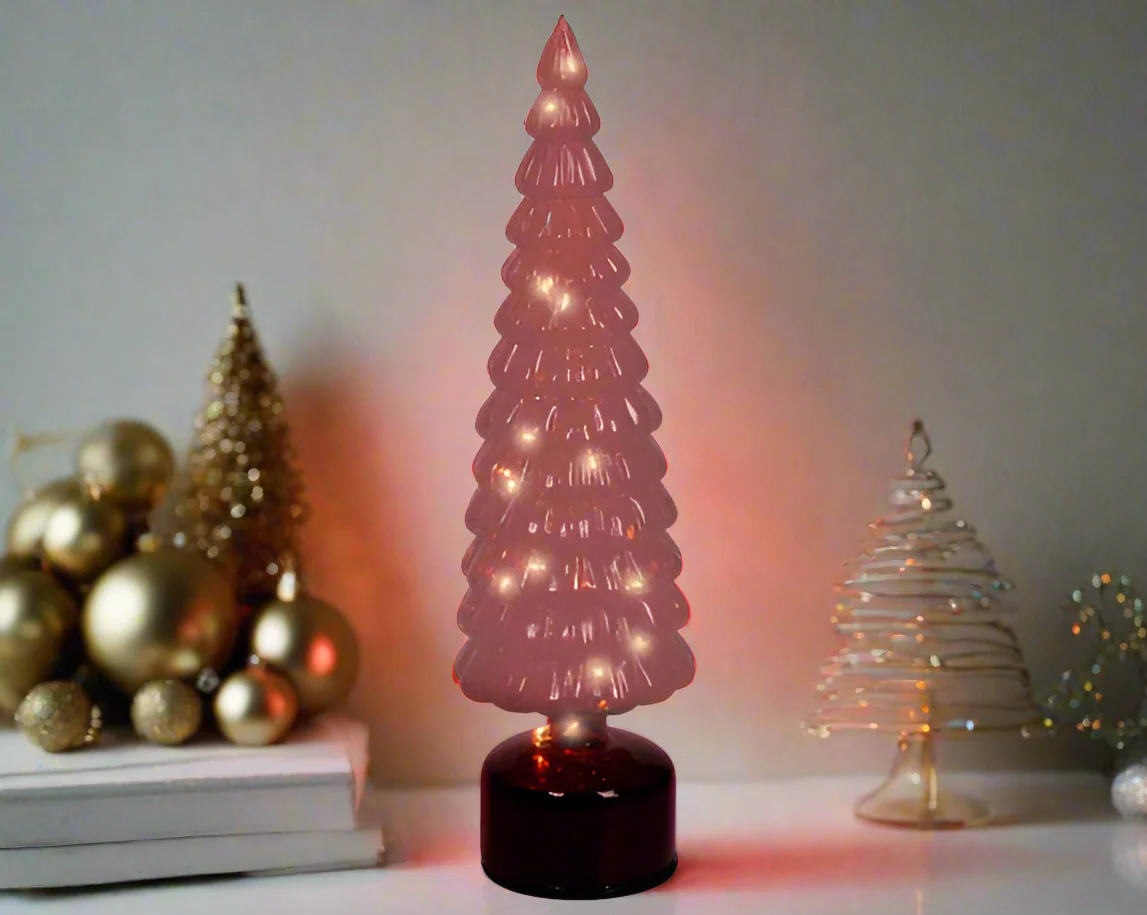 Elektrinė LED dekoracija LUMINEO EGLĖ, IP20, raudonos sp., 3 x AA, 10 x 34 cm-1