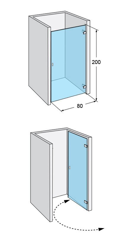Dušo durys IDO Design, 79.4 x 200 cm - 7
