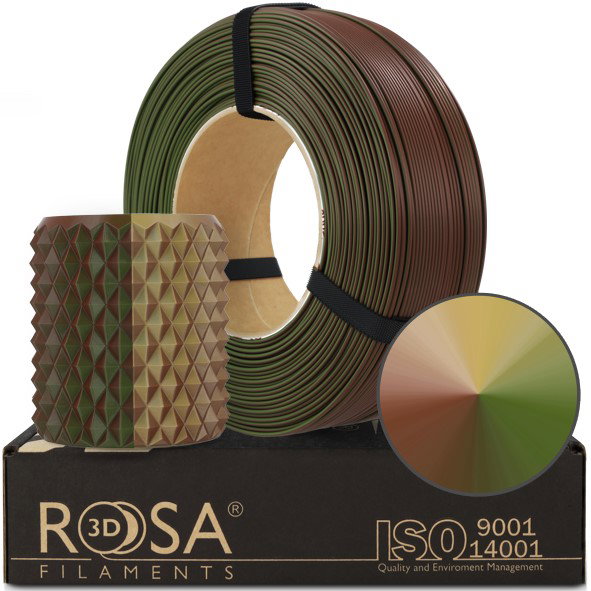 3D plastikas Rosa3D PLA ARMY, 1 kg, 1.75 mm, žalia/ruda/smėlio sp. (kamufliažinė)-0