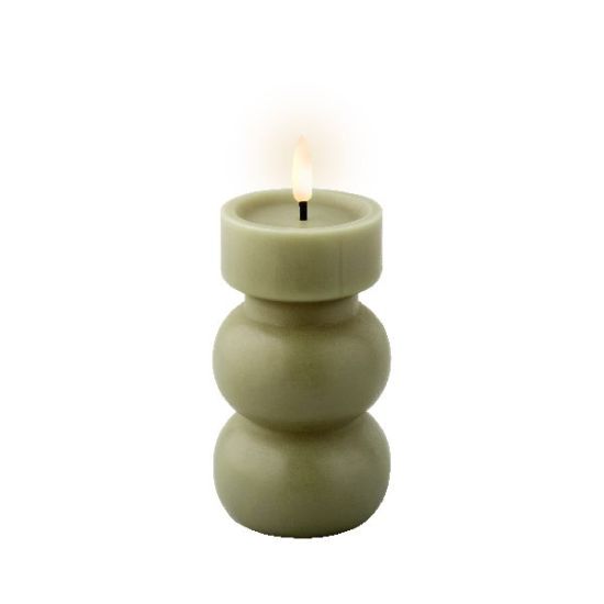 Elektrinė LED dekoracija LUMINEO Candle, žalios sp., elementai 2xAAA(neįeina), 7x15cm-0