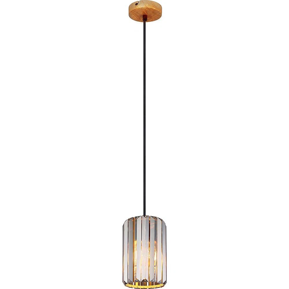Pakabinamas šviestuvas GLOBO RUN, 1 x E27 max 60W, dūmų spalvos K5 kristalai, ø35x120cm-0
