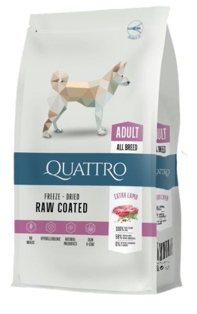 Sausas šunų ėdalas QUATTRO EXTRA LAMB, su ėriena, 12 kg-0