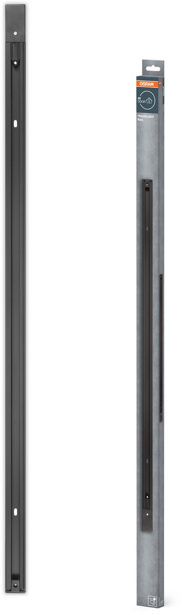 Vienfazis taškinių šviestuvų bėgelis OSRAM TRACKLIGHT RAIL AND BASE,aliuminis,1m,juodas - 5