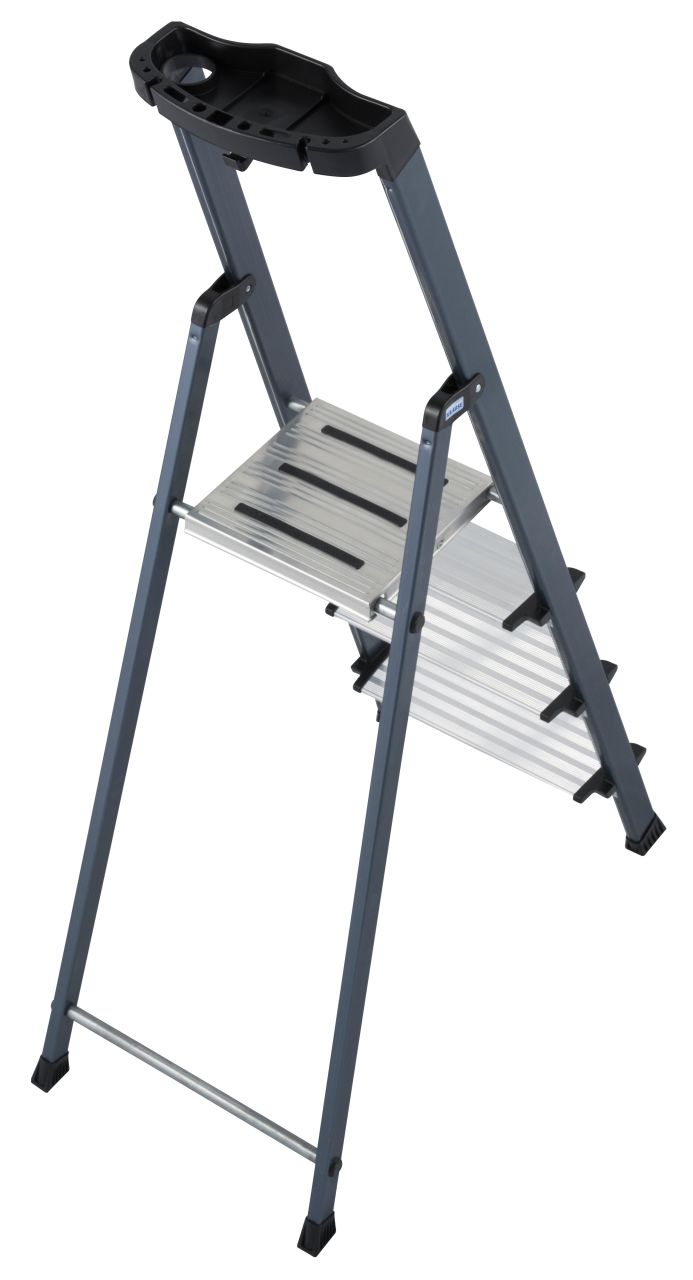 Kopėčios KRAUSE Securo, 4 pakopos, anoduotos, su įrankių laikikliu, darbinis aukštis 285cm-1