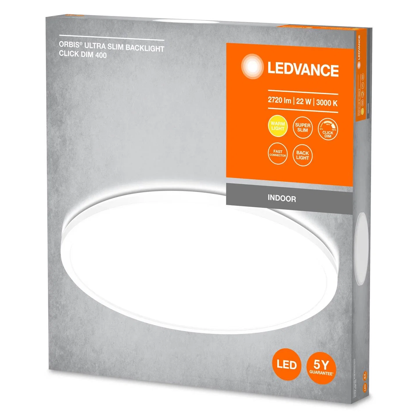 Lubinis LED šviestuvas OSRAM ULTRA SLIM CLICK-DIM, IP20, 22W, 3000K, 2720lm, baltas, Ø40cm-1
