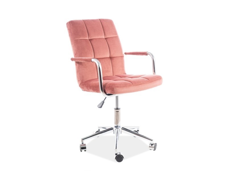 Biuro kėdė Q-022 VELVET, rožinė