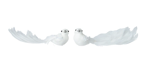Įsegamos kalėdinės dekoracijos BIRD, baltos sp., 4,5 x 23 x 5 cm, 2 vnt-0