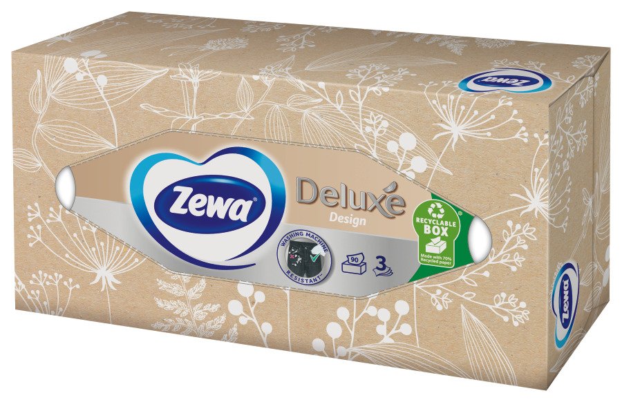 Vienkartinės nosinaitės ZEWA Clean & Soft Box, 3 sl., 90 vnt. - 3
