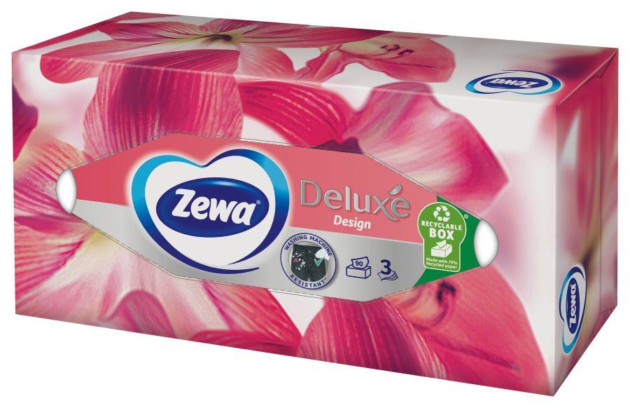 Vienkartinės nosinaitės ZEWA Clean & Soft Box, 3 sl., 90 vnt. - 2