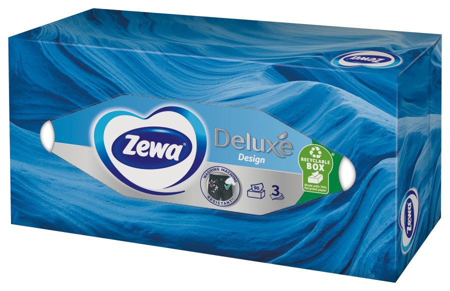 Vienkartinės nosinaitės ZEWA Clean & Soft Box, 3 sl., 90 vnt.