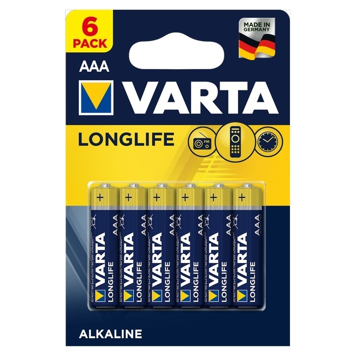 Elementai VARTA LONGLIFE, AAA, šarminiai, 6 vnt.-0