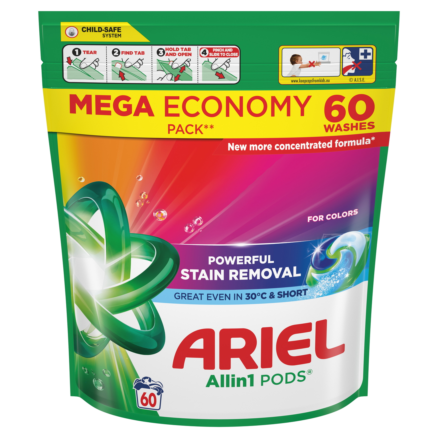 Skalbimo kapsulės ARIEL Color, 60 vnt.