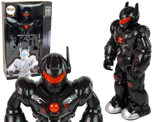 Interaktyvus vaikštantis robotas su garso ir šviesos efektais, juodas - 3